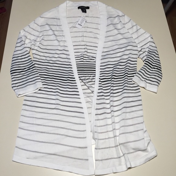 White House Black Market Sweaters - NWT WHBM Open Cardigan Ombre Stripe Large